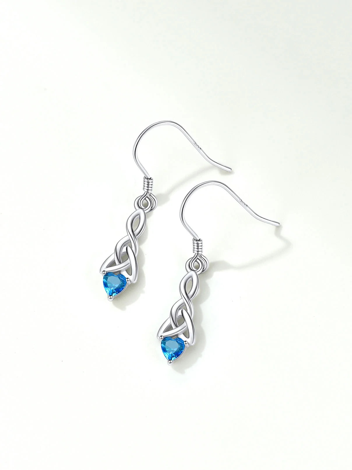 925 Sterling Silver Birthstone Earrings for Women December Heart Earrings Celtic Knot Dangle Drop Earrings Dainty Jewelry Gift for Granddaughter Sister Friends Birthday Christmas